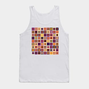 Abstract Square Geometric | Pop Fashion Modern Fusion Layered Black Red Yellow Tank Top